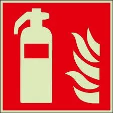 Schild Feuerlöscher nach ISO 7010 20x20 Kunststoff nachleuchtend