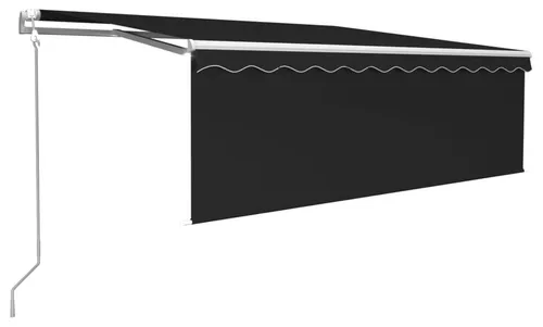 vidaXL Automatische Markise mit Rollo und LED Windsensor 4x3 m Anthrazit