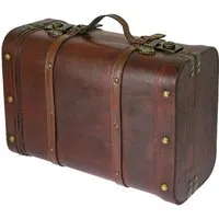HMF Schatzkiste aus Holz - Vintage Koffer Peru 45x30,5x20 cm - Kisten mit dekorativen Schnappverschlüssen, handgefertigt und einzigartig im Vintage-Look. Ideal für die stilvolle Aufbewahrung von Schätzen.