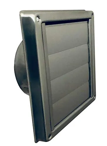 Wrasenklappe DN 100 Edelstahl gebürstet, inklusive Spezialdichtung für Lüftungsrohranschluss