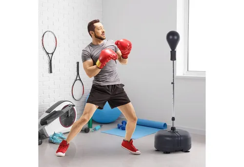 HOMCOM Punchingball-Set aus Stahl, PU, PE - Outdoor-Spielzeug für effektives Training. Fördert Kondition, Muskulatur, Reflexe und Hand-Augen-Koordination. Ideal für Fitness und Spaß im Freien!