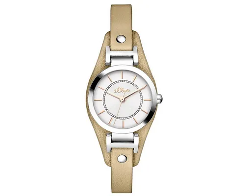 s.Oliver Quarzuhr SO-3277-LQ - Elegante Damenuhr - Armbanduhren mit schickem Design und hochwertigem Lederarmband für besten Tragekomfort. Ideal für Business- und Abendoutfits.