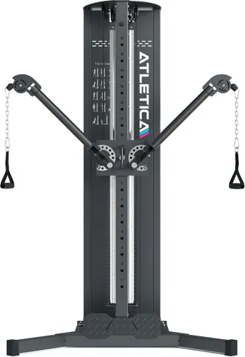 ATLETICA Kronika Duale Kabelzugstation | 90 kg Gewichtsblock - Kraftstation für grenzenlose Bewegungsfreiheit mit 16 verstellbaren Höhenpunkten und 10 unabhängigen Armpositionen. Ideal für vielseitiges Training in jedem Fitnesslevel.