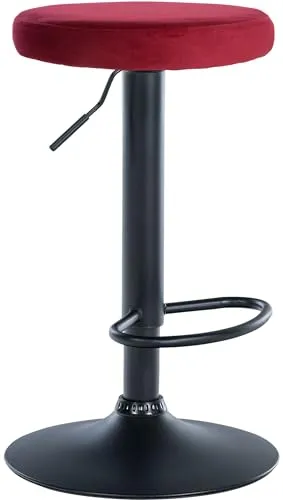 CLP Barhocker Ponte Samt-Bezug - Höhenverstellbar und Modern - Barhocker mit gepolstertem Samt-Bezug, höhenverstellbar von 60 bis 81 cm für optimalen Sitzkomfort. Ideal für moderne Küchen und Bars.