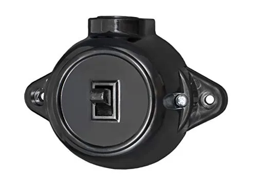 Aufputz Vintage Lichtschalter Rund Retro Schwarz