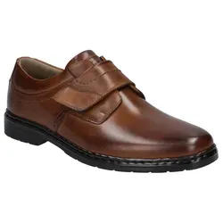 Josef Seibel Klettschuh braun 46 EU - Herren-Halbschuhe mit Klettverschluss, ideal für kräftige Füße (Weite K), aus hochwertigem Glattleder für optimalen Komfort und Stil.