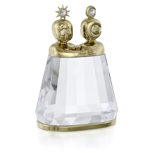Swarovski Zodiac Gemini Figurine - Dekorationsgegenstand im Nussknacker-Stil, mit 62 Facetten und goldfarbenen Akzenten – perfekt als Geburtstagsgeschenk oder für die eigene Sammlung.