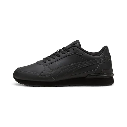 Puma ST Runner v4 L Black-Shadow Gray EU 40,5 - Sneaker mit zeitlosem Design, weichem Leder-Obermaterial und SOFTFOAM+ Innensohle für maximalen Komfort – ideal für einen lässigen Streetstyle.