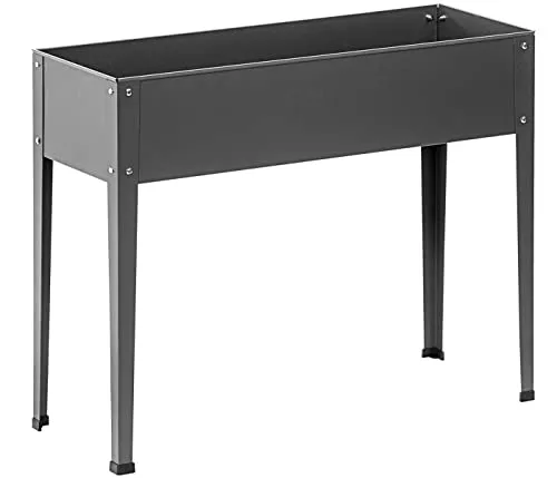 Dehner Metall-Hochbeet Münster 2, Dunkelgrau, 80 cm Arbeitshöhe