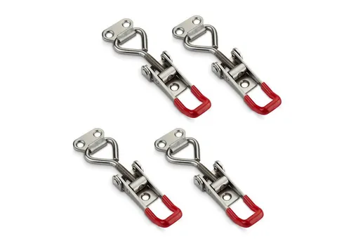SO-TECH® Kastenriegelschloss Spannverschluss, verstellbarer Schnellspanner - Türzusatzschlösser mit Haltekraft von 165 kg, ideal für sichere und flexible Anwendungen. 4-teiliges Set aus robustem Edelstahl SS304.