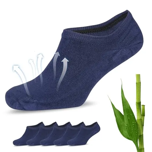 Fiera Besa 5 Paar Bambus-Viskose Sneaker Socken Damen & Herren – Anti Schweiß Socken, Unsichtbare Bambus Füßlinge, Sneakersocken gegen Schweißfüße – Gr. 35-38 39-42 43-46