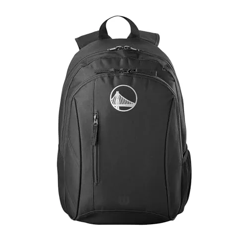 Wilson Rucksack NBA Team - Golden State Warriors - Sportfan Rucksack aus strapazierfähigem Polyester, ideal für die Schule und das Training, mit Platz für einen Basketball in offizieller Größe und stilvollem Team-Logo in Silber.