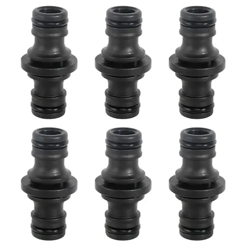 Stück Doppel Stecker Schlauchverbinder 1/2 Zoll Doppelstecker Gartenschlauch Verbindungen Schlauchkupplung Zwei Wege Kupplung Verbindungsteil zur sicheren Schlauchverbindung für Garten Haus Schlauch 6