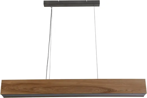 Xxxl Led-Pendelleuchte Ash - Moderne Hängelampe in Weiß, Silber und Natur aus Kunststoff, Metall und Holz. Ideal für stilvolle Innenbeleuchtung mit einer Größe von 12x11.5x122 cm.