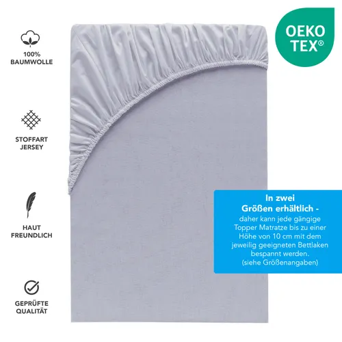 Produktbild Topper Spannbettlaken 100% Baumwolle Spannbetttuch verschiedene Größen & Farben