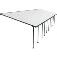 Palram - Canopia Aluminium Terrassenüberdachung Feria | Anthrazit | 387x1457x305 cm - Außenanbau: Hochwertige, wartungsfreie Terrassenüberdachung mit UV-Schutz und robustem Aluminiumrahmen für dauerhaften Schutz und elegantes Design.