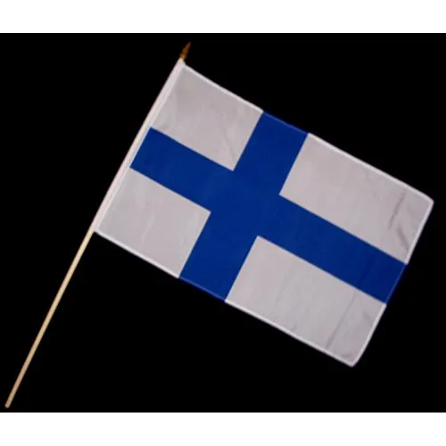 Everflag Stock-Flagge 30 x 45 : Finnland in weiß von Everflag