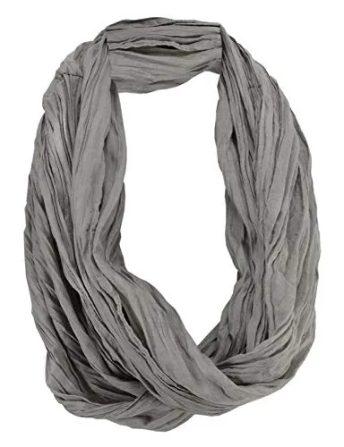 TigerTie gecrashter Loop Schal in anthrazit dunkelgrau Uni - Schlauchschal Rundschal