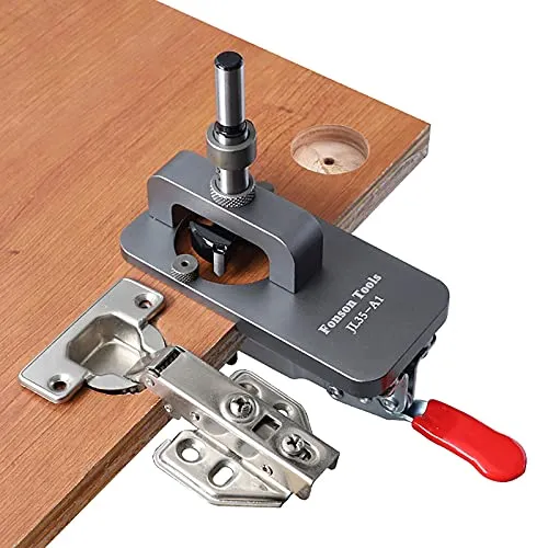 35mm Locher für Türschränke - Scharnierlochbohrführung Locator Jig Tool - Locher für einfache DIY-Holzbearbeitung, aus langlebiger Aluminiumlegierung, ideal für präzise Scharnierbohrungen zu Hause.
