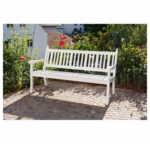 Gartentrends Gartenbank Hohenzollern, in weiß, Kunststoff - 69x88x160cm (BxHxT)