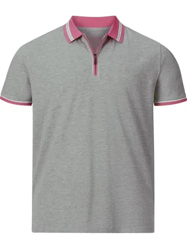 Charles Colby Herren Poloshirt Earl Pat hellgrau, 3XL (XXXL) - 64/66