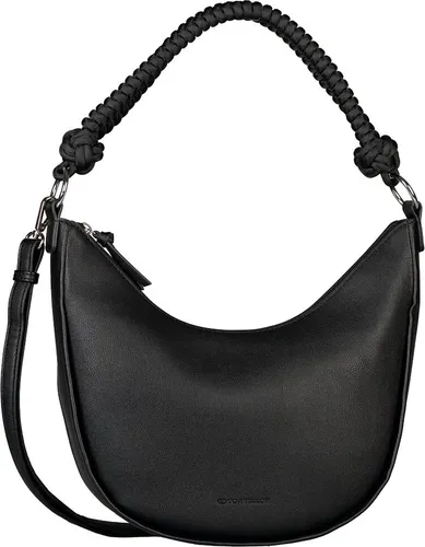 TOM TAILOR Damen Alanis Handtasche – Stilvolle Hobo Bag in Black - Damen-Schultertaschen mit weichem Kunstleder und Kordelhenkel, flexibel tragbar mit abnehmbarem Schulterriemen – ideal für jeden Anlass!