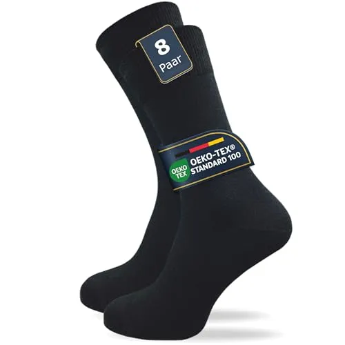 GAWILO Herren Socken aus 100% Baumwolle (8 Paar) - Hochwertige Herrensocken aus 100% Baumwolle, ohne drückende Naht, mit verstärkter Ferse und Fußspitze für optimalen Komfort und lange Haltbarkeit.