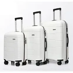 Reisekoffer Koffer 3 tlg Hartschale Trolley Set Kofferset Handgepäck Gepäck Reisetasche Weiß