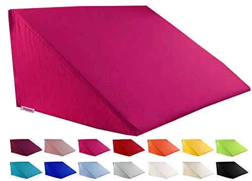 beties - Basic -, Big Comfy Keilkissen Bezug ca. 62x49x30 cm, Kissenhülle 100% Baumwolle in vielen fröhlichen Uni-Farben (pink)