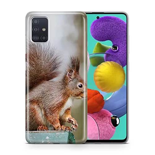 König Design Handyhülle kompatibel mit Samsung Galaxy A52 4G / 5G Silikon Case Hülle Sturzsichere Back-Cover Handyhülle Eichhörnchen