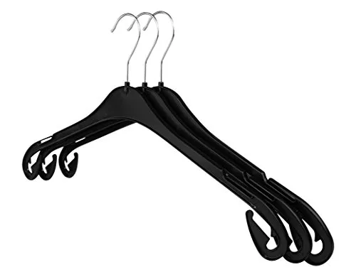 RSR Hangers Kleiderbügel NA T 43 cm aus Kunststoff 100 Stück Hemdenbügel 360° drehbarer Haken Blusenbügel Kunststoff Schwarz Made in Germany