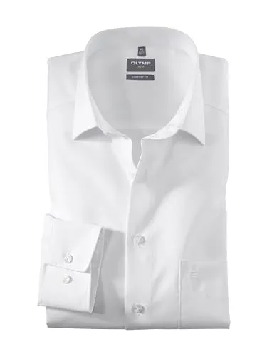 OLYMP Luxor Modern Fit Businesshemd für Herren - Hochwertiges, bügelfreies Businesshemd aus 100% Baumwolle, taillierte Passform mit verstellbaren Langärmeln und Kentkragen. Ideal für einen gepflegten Auftritt im Büro.