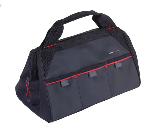 Troika TBG30/BK Werkzeugtasche - Robuste Werkzeugtasche mit breiter Öffnung, 6 Stecktaschen und Tragegriff, ideal für den einfachen Transport von Werkzeugen.