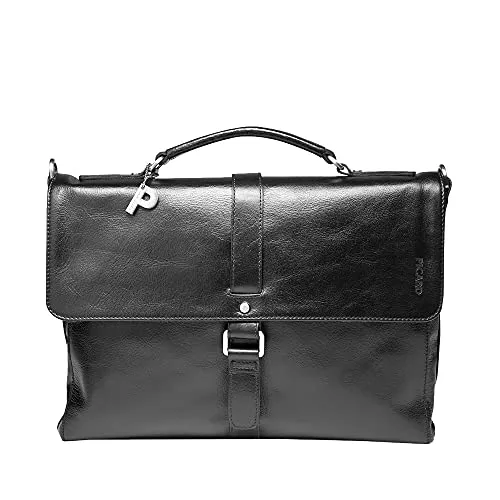 Picard Buddy Aktentasche aus Leder 38 cm schwarz - Elegante Aktentasche aus hochwertigem Leder, ideal für Business und Freizeit, mit ausreichend Platz für Laptop und Unterlagen.