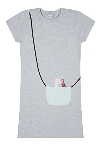 ONOMATO! Frozen - Die Eiskönigin Anna und ELSA Mädchen Kinder Kleid Sommer-Kleid Dress Kleidchen, Größe Kids:122-128