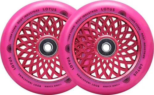 Root Industries Lotus Stunt-Scooter Rollen 110mm - Radiant Pink - Zubehör für Kinderfahrzeuge, hochwertige Rollen für optimale Performance und stylisches Design, ideal für junge Stunt-Scooter-Fahrer ab 8 Jahren.