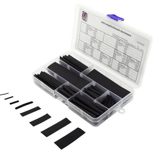 100er Multipack TRU COMPONENTS TC-6793936 Schrumpfschlauchsortiment Schwarz