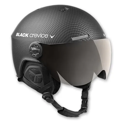 Black Crevice Skihelm mit Visier BCR143921 - schwarz Carbon Gr. M/L - Ski- & Snowboardhelme, mit integriertem Visier für optimalen Sichtschutz und Komfort auf der Piste.