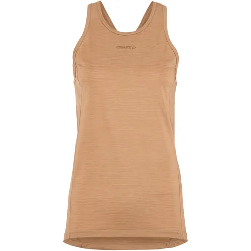 Craft Damen Everyday Top (Größe L, beige) - Schlank geschnittenes Oberteil in beige, ideal für aktive Radfahrten. Mit atmungsaktiver und feuchtigkeitsleitender Funktion für optimalen Tragekomfort.