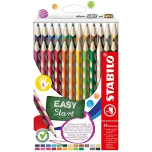 STABILO Buntstift Ergonomisch für Linkshänder, EASYcolors, 24er Set - Schreibutensilien für Linkshänder, ergonomisches Design für komfortables Schreiben und Zeichnen.