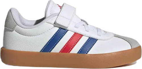 adidas Unisex Kinder VL Court 3.0 Schuhe - FTWR White/Team royal Blue/Better Scarlet, 34 EU - Sneaker für Jungen mit regulärer Passform, aus hochwertigem Leder und Gummi-Cupsohle für optimalen Komfort und Halt.