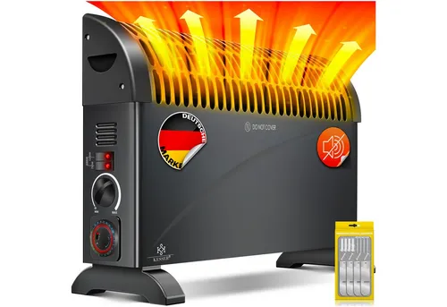 KESSER Konvektor 2000 Watt Heizgerät - Elektroheizungen mit 24h Timer und stufenloser Thermosteuerung für optimale Wärmeverteilung, ideal für kalte Wintertage!