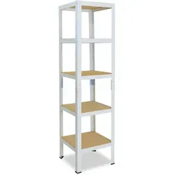 shelfplaza Schwerlastregal HOME 180x50x50cm, weiß, 5 Böden - Schwerlastregal für Keller und Garage, mit 5 stabilen Böden und einer Tragkraft von bis zu 175 kg pro Boden, ideal für professionelle Ordnung.