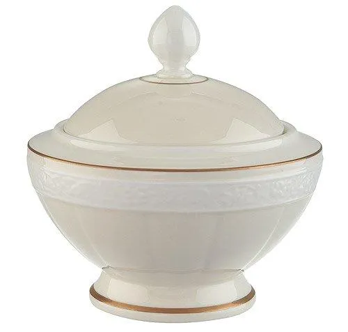 Zuckerdose Ivoire von Villeroy & Boch - Elegante Zuckerdose aus hochwertigem Porzellan in mehrfarbigem Design, perfekt für stilvolle Tischdekoration und besondere Anlässe.