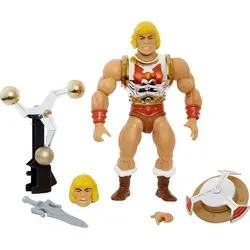 Masters of the Universe HDT22 - Origins Deluxe He-Man, 14 cm Actionfigur mit fliegenden Fäusten und Retro-Design, ideal zum Spielen und Sammeln
