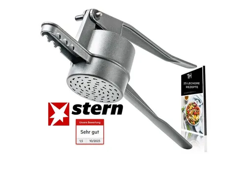 Thiru Spätzlepresse Kartoffelpresse mit Auflagerasten - Multifunktional für Spätzle, Kartoffeln und Saft, Made in Germany