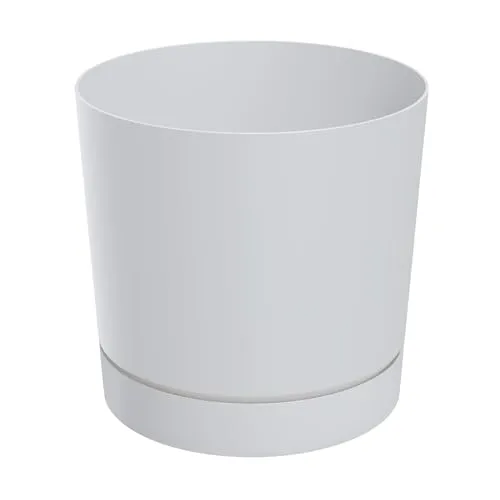 XL Kunststoff Pflanzkübel rund weiß matt - Ø 47 cm mit Untersetzter - Pflanzenkübel für Innen & Außen, frostbeständig und UV-beständig, ideal für stilvolle Garten-Deko und Pflanzenpflege.