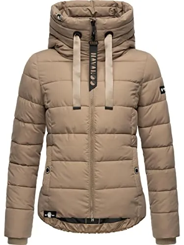 Navahoo Damen Winterjacke Amayaa - Warme Steppjacke mit hohem Kragen - Funktionsjacken: Modische, figurumschmeichelnde Steppjacke mit wasser- und windabweisendem Material, ideal für kalte Tage. Verstellbare Kapuze und vielseitiger Reißverschlussanhänger für Style und Funktionalität.
