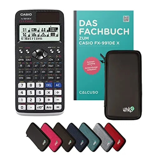 CASIO fx-991DE X Taschenrechner mit Schutztasche und Fachbuch - Technisch-wissenschaftlicher Taschenrechner mit 696 Funktionen, innovativem LC-Display und QR-Code-Ergebnisvisualisierung. Inklusive robuster Schutztasche und Fachbuch für optimale Nutzung.