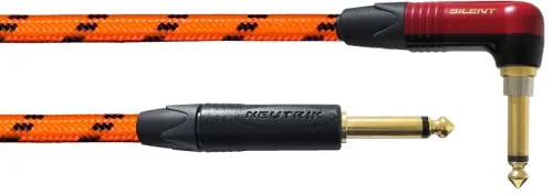 CORDIAL CABLES Gitarrenkabel 3m orange silent abgewinkelt - HiFi-Kabel mit UV-reaktiver Farbe, bietet Flexibilität und Robustheit für Musiker, die hohe Ansprüche an Klangqualität und Design stellen.